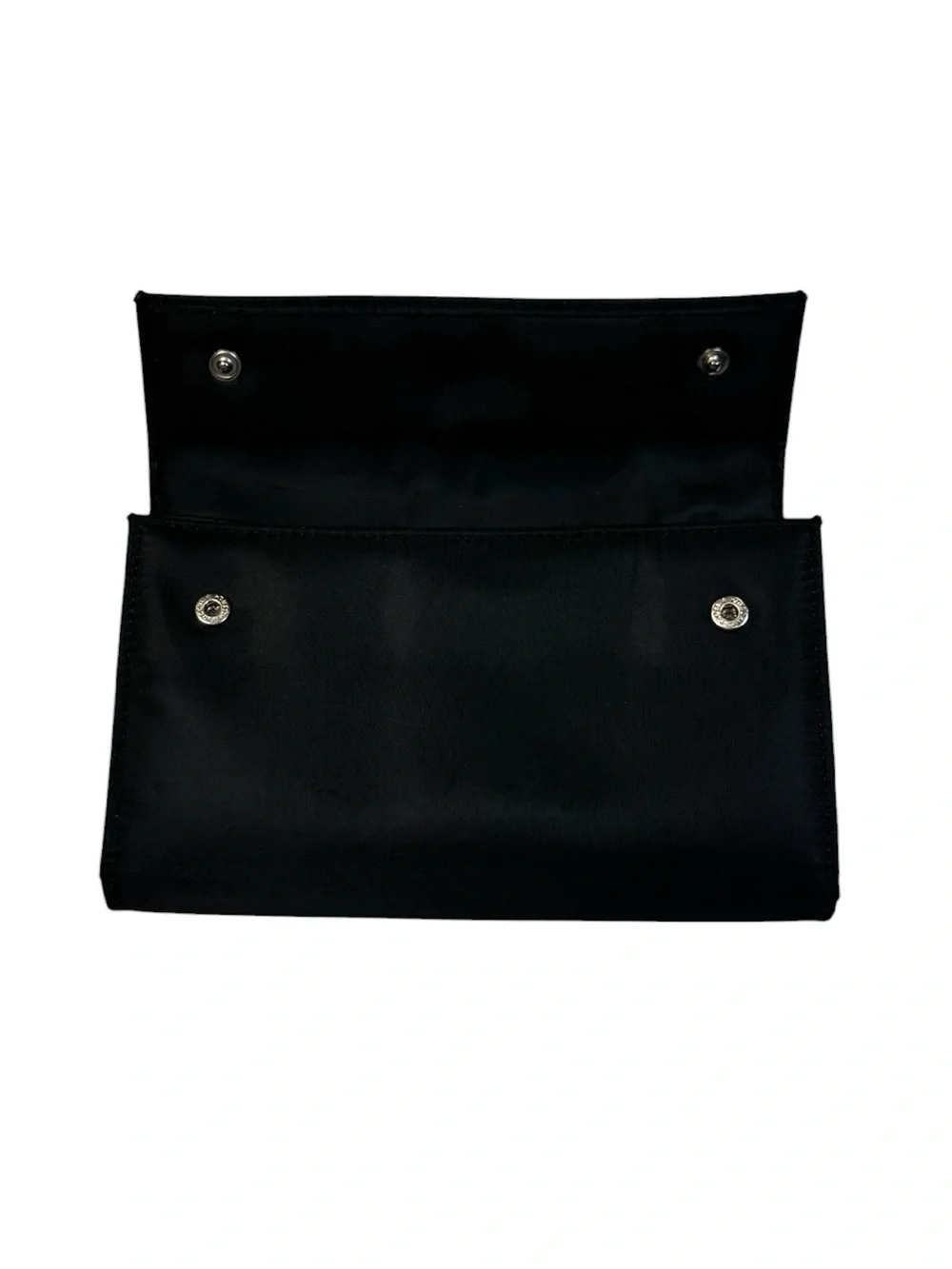 Vintage Sisley Black Nylon Large Flap Bifold Continental Wallet Organizer